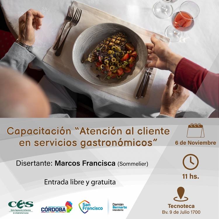 Se llevará a cabo una capacitación sobre “Atención al cliente en servicios gastronómicos”