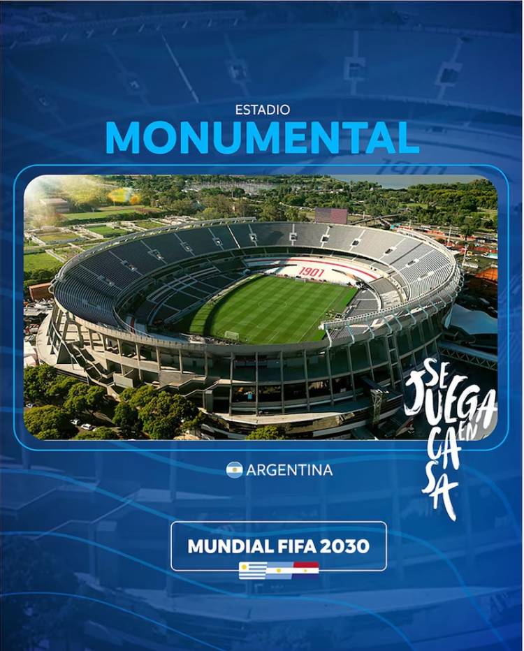 Argentina será sede del mundial 2030 junto a Uruguay y Paraguay 