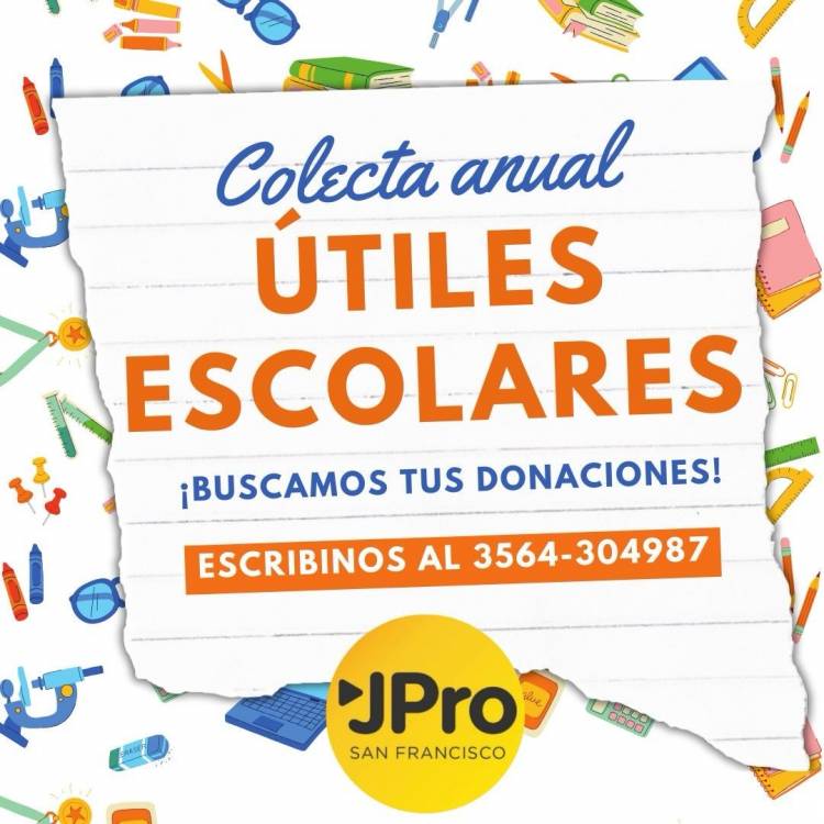 La JPro San Francisco lanza colecta anual de útiles escolares