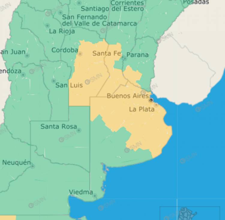 Alerta amarilla por tormentas para San Francisco 