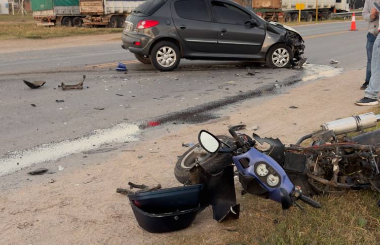 Motociclista herido tras un choque en la Ruta Nacional 19 en Arroyito